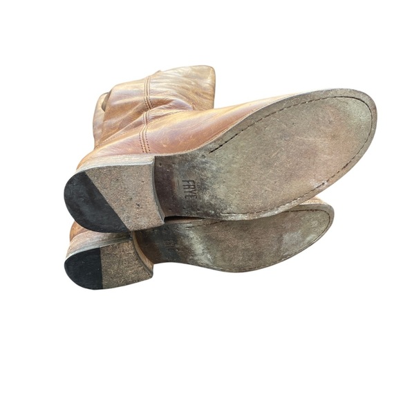 Frye Cognac Distressed Leather Boots size 8 - Picture 8 of 9